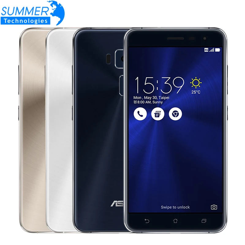 Original Asus ZenFone 3 ZE552KL Mobile Phone Qualcomm Octa Core 2.5D Gorilla Glass 4G RAM 64G ROM 1080P 5.5'' 16.0M Smartphone