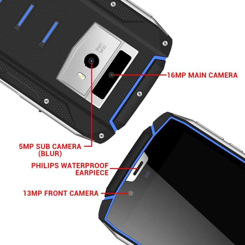 VKworld VK7000 IP68 водонепроницаемый смартфон 5 2 &quotдюймов 4 Гб + 64 ГБ Android 8 0 5600 мАч