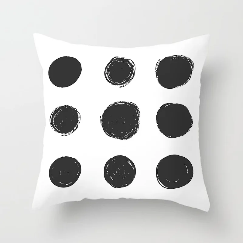 Геометрическая наволочка для подушки, черно-белая полиэфирная наволочка для подушки в полоску, в горошек, в сетку, треугольная наволочка для подушки с геометрическим рисунком - Цвет: 12