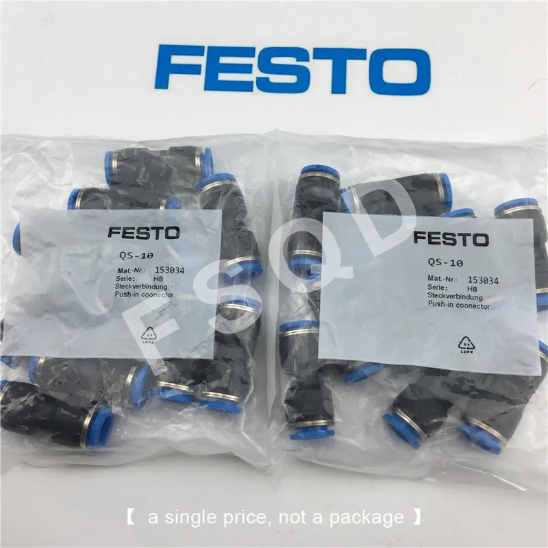 

QS-4 QS-6 QS-8 QS-10 QS-12 QS-16 FESTO Straight through quick connector Push-in fittings QS, standard series pneumatic