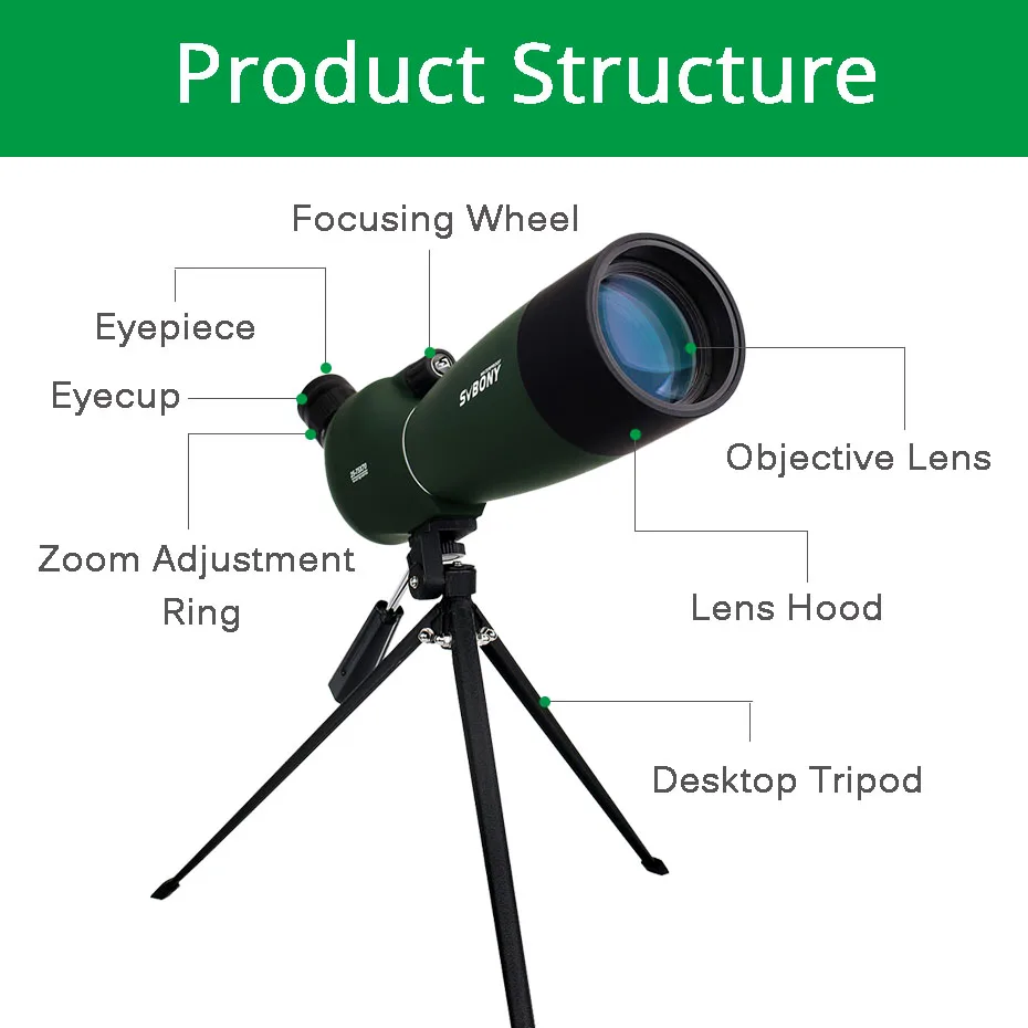 Adaptador de teléfono Universal y Monocular para caza con telescopio de Zoom de alcance de 50/60/70mm mountF9308 óptica al aire libre para caza, tiro, tiro con arco, observación de aves - 2