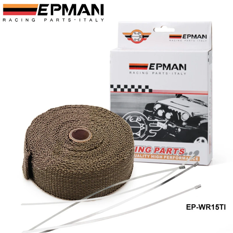 00E3 5M Exhaust Pipe Heat Wrap Tape Intercooler Reflective Insulation Titanium
