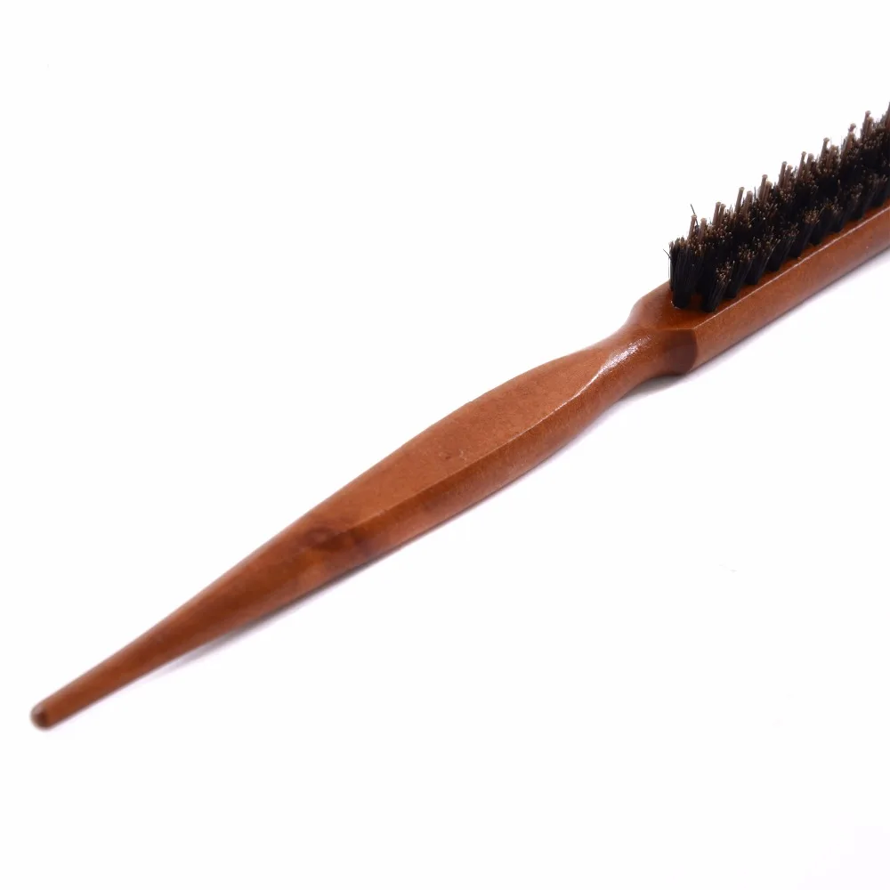 Щетка для волос с деревянной ручкой, натуральный Кабан, пушистая щетина, расческа против выпадения, парикмахерский инструмент, щетка для волос