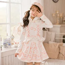 KEQI конфеты дождь принцесса сладкий Лолита юбка двухцветные зимние шерстяные цветок пышная короткая юбка в школьном стиле C16CD6197