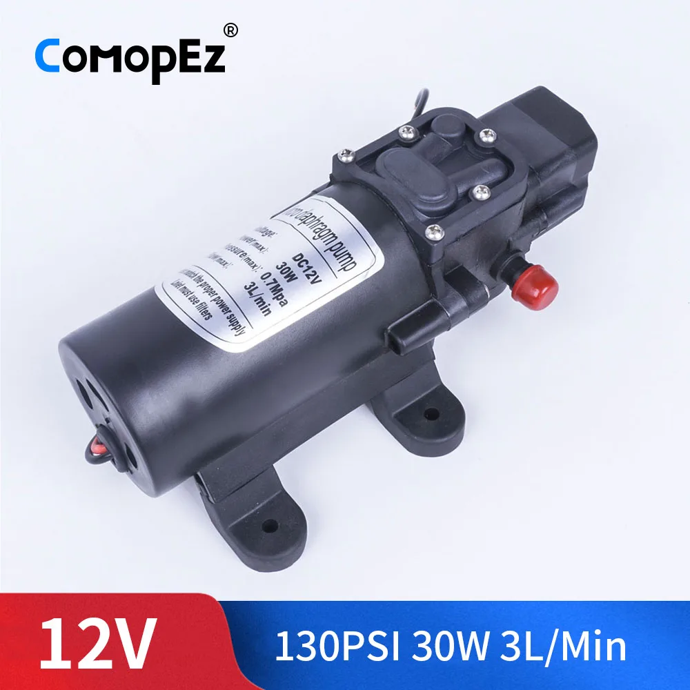 Мини Прочный DC 12V 30W 130PSI 3L / Min мембранный насос электрический водяной высокого