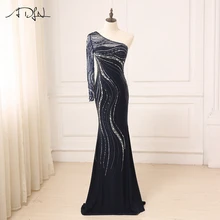 ADLN Evening Dress Long Sparkling New One-Shoulder Women Elegant Crystals Sequin Mermaid Maxi Evening Party Gown Dress