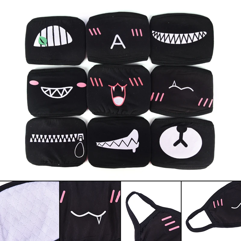 

Quality Cute Unisex Cartoon Funny Teeth Kawaii Mouth Half Face Mask Cotton Mouth-muffle Flu Face Masks Emotiction Masque Hot F17