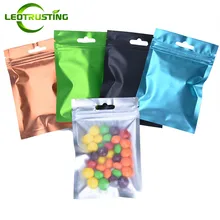 Leotrustting 100 pièces un côté clair cadeau coupe-papier d'aluminium à glissière sac fond plat translucide EDC sac USB lecteur données câble suspendus paquet sac