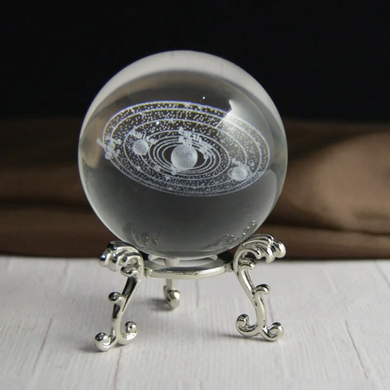 

Laser Engraved Solar System Ball 3D Miniature Planets Model Sphere Glass Globe Ornament 6CM Home Decor Gift for Astrophile