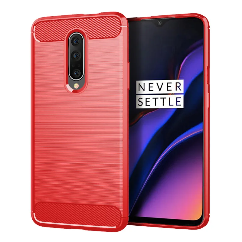 Для Oneplus 7 Pro Чехол для One plus 7 7Pro 6 6T 5 5T 3 задняя крышка из углеродного волокна для OnePlus 7 Pro Мягкий защитный чехол из ТПУ - Цвет: Красный