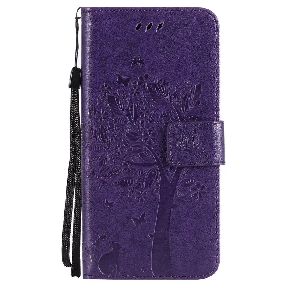 MuTouNiao синий кожаный флип чехол Обложка для samsung Galaxy S3 S4 S5 S6 S7 S8 S9 край Мини плюс I9300 I8190 I9190 - Цвет: Purple
