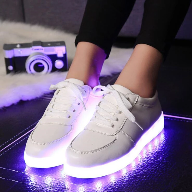 Size 27 45 Colourful Usb Charging Shoes Luminous Sneakers LED Slippers