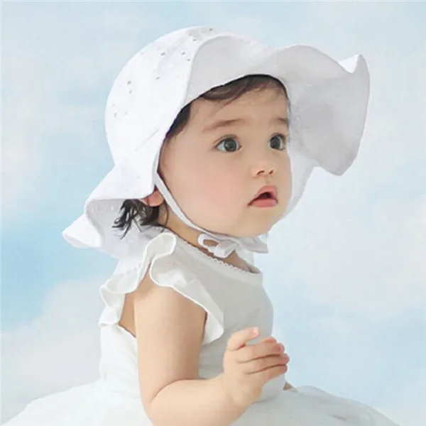 Для малышей, для маленьких девочек уличная Панама летние пляжные шляпы шапочка Кепки - Цвет: Белый