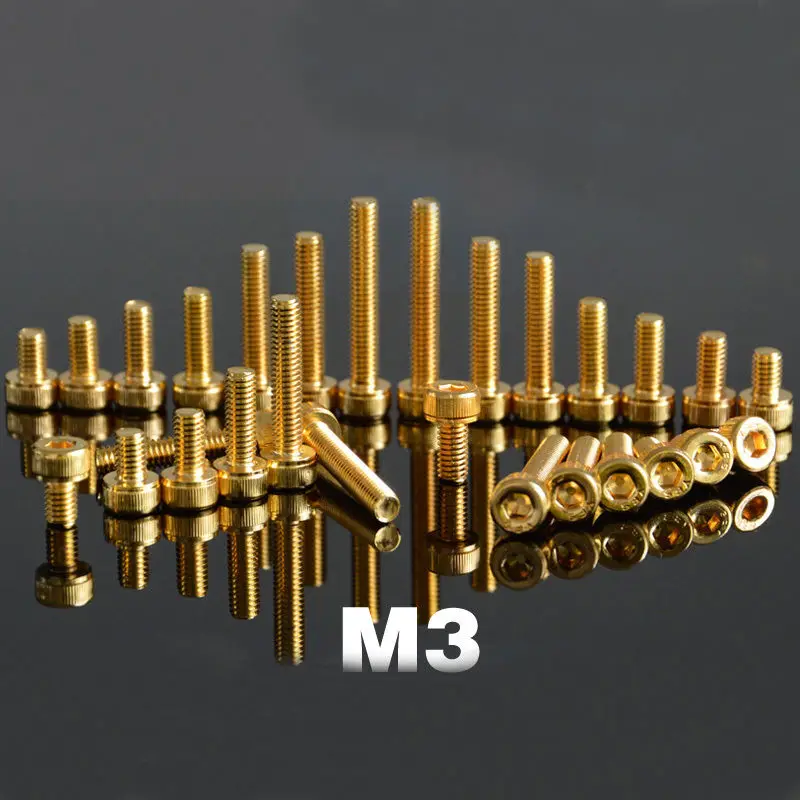 Золотистые Винты M3 с титановым покрытием шестигранные винты шестигранной
