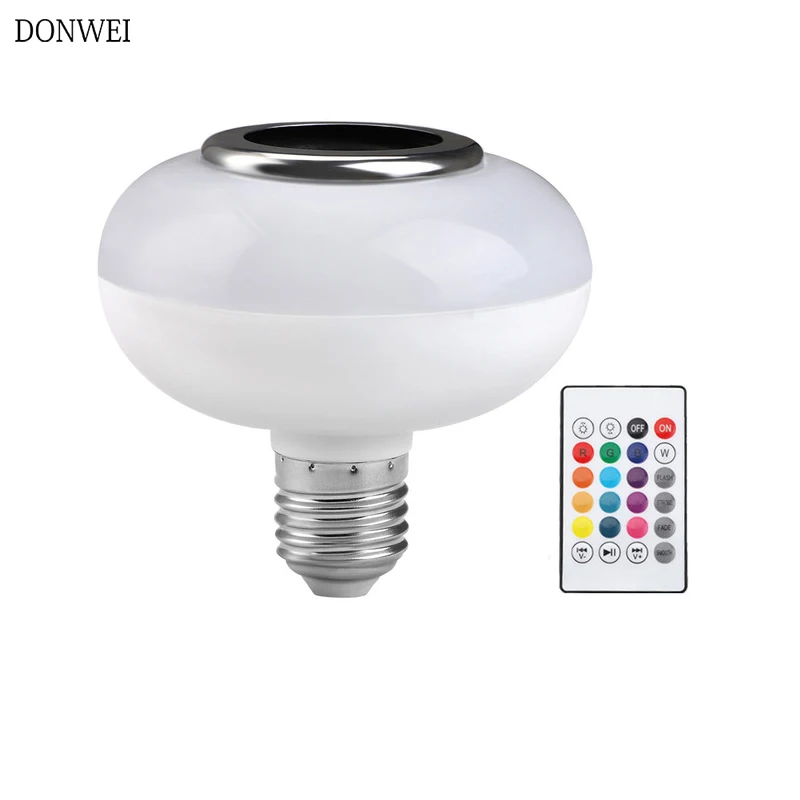 

DONWEI E27 Smart RGB RGBW Wireless Bluetooth Speaker Bulb Music Playing Dimmable LED Bulb Light Lamp with Remote Control