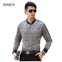ISMEN Мужская рубашка с длинным рукавом мужская деловая Повседневная мода длинный рукав Формальные Рубашки Slim Masculina Camisa