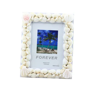 

(Pack/10 Units) Fashioable Handcrafted Ocean Decor 4x6" Shell Picture Display Frameing For Personalized Gifts YSPF-013
