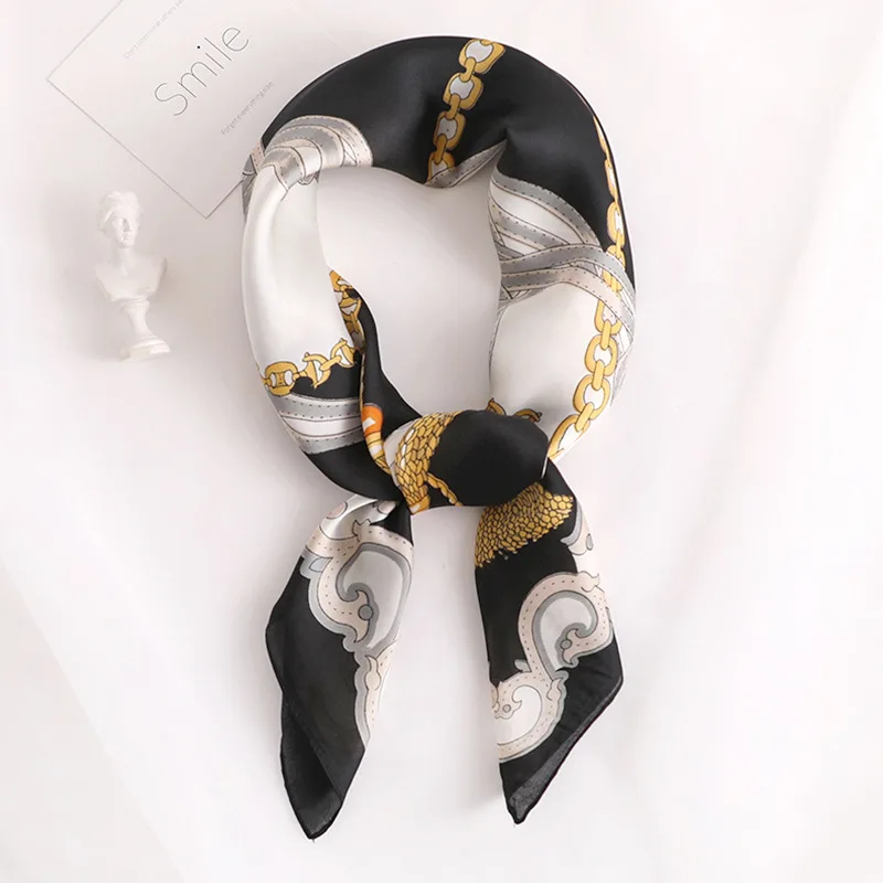 2019 New Square Scarf Women Fashion Silk Scarves and Wrap Ladies Retro Spring Summer Print Office Hair Neck foulard 2019 New Square Scarf Women Fashion Silk Scarves and Wrap Ladies Retro Spring Summer Print Office Hair Neck foulard
