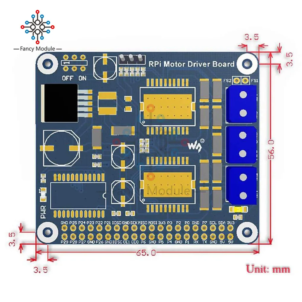 Драйвер шагового двигателя для Raspberry Pi RPi плата драйвера двигателя MC33886 Плата расширения модуль драйвера двигателя постоянного тока