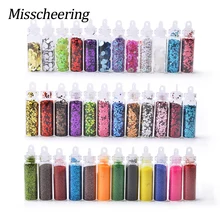 12 шт 3D Блестки для ногтей блестки акриловые УФ гель лак для ногтей украшения порошок Звезда Луна смешанный дизайн ногтей набор хлопьев DIY маникюрные инструменты