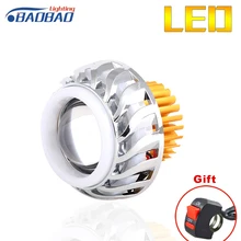 BAOBAO 12-80v 6-12w 2200LM Motorcycle Led Headlight ABS Aluminum Projector Lens Kit with Angel Devil Eye V03 LED Headlights сумка baobao fb 6 6