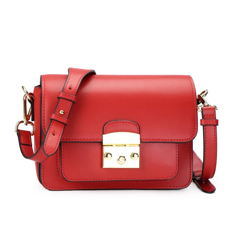 

Bag female 2018 new Harajuku wind small square bag Korean wild Messenger bag wide shoulder strap leather shoulder bag