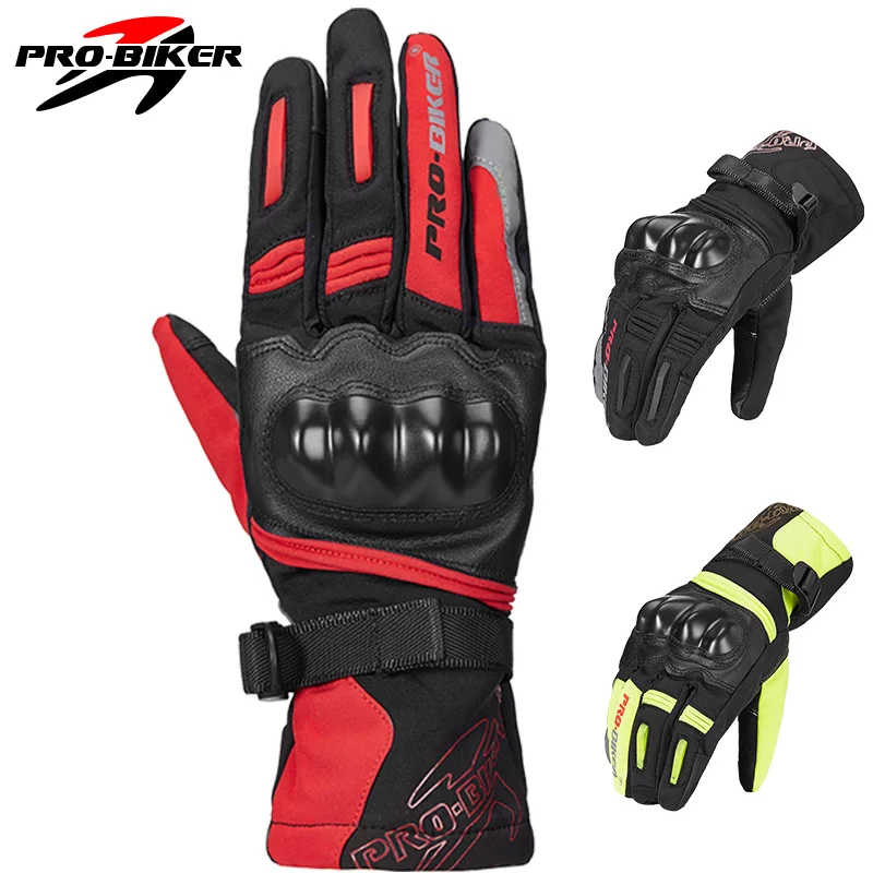 PRO motorcycle gloves Real Leather Touch Screen For Men