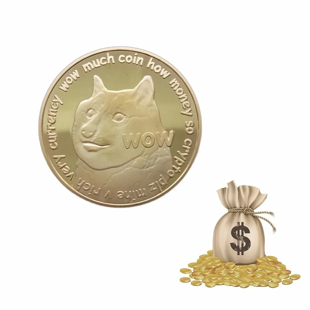 Позолоченная Коллекционная монета DogCoin художественная коллекция подарок