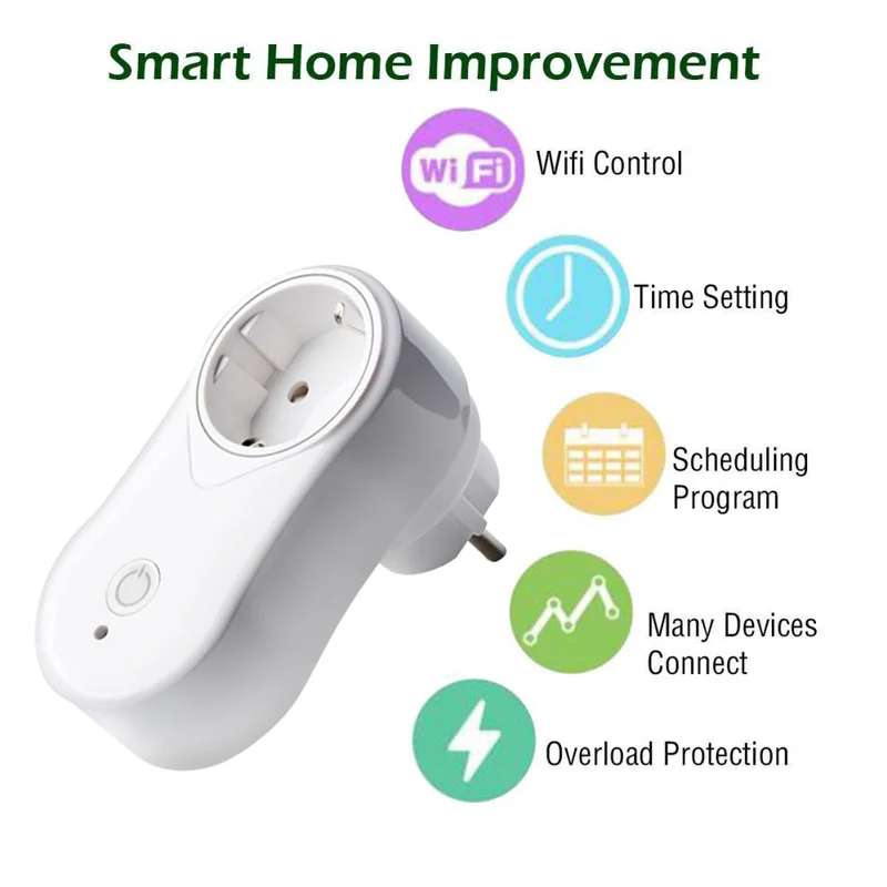 Smart Home Timer Plug WIFI Wireless Remote Plug Socket Voice Control