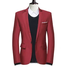 Новый бренд мужской пиджак пиджак насыщенный красный хаки черный slim-подходят мужские свадебное платье костюм Большой размер 3XL формальные свободного покроя пиджак masculino