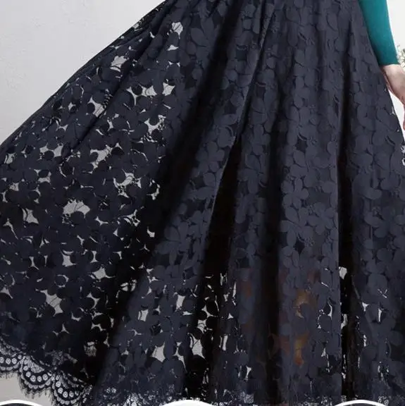 

spring new women long skirt elegant Slim lace elastic waist skirts