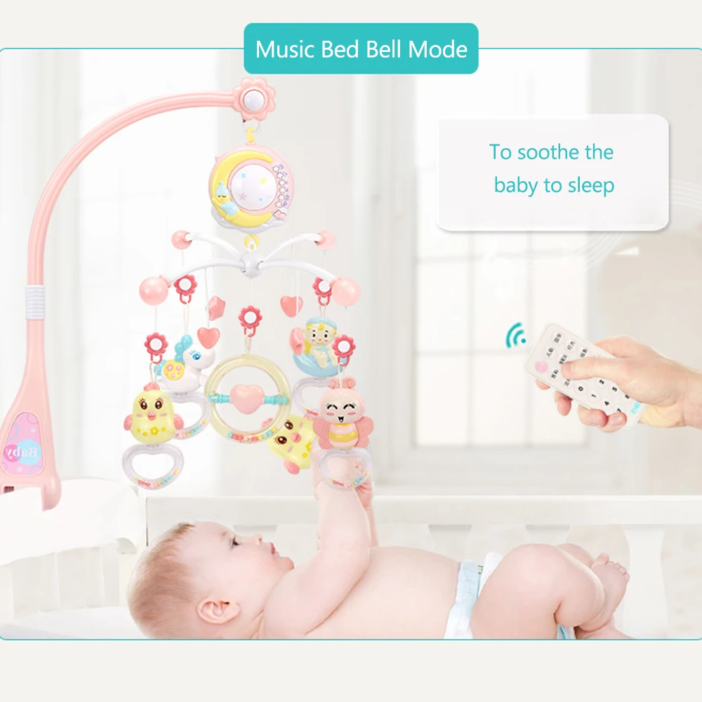 Детская музыкальная игрушка погремушка игрушки держатель мобильных телефонов вращающийся детская кроватка кровать колокол рано утром развивающие игрушки новорожденных погремушка