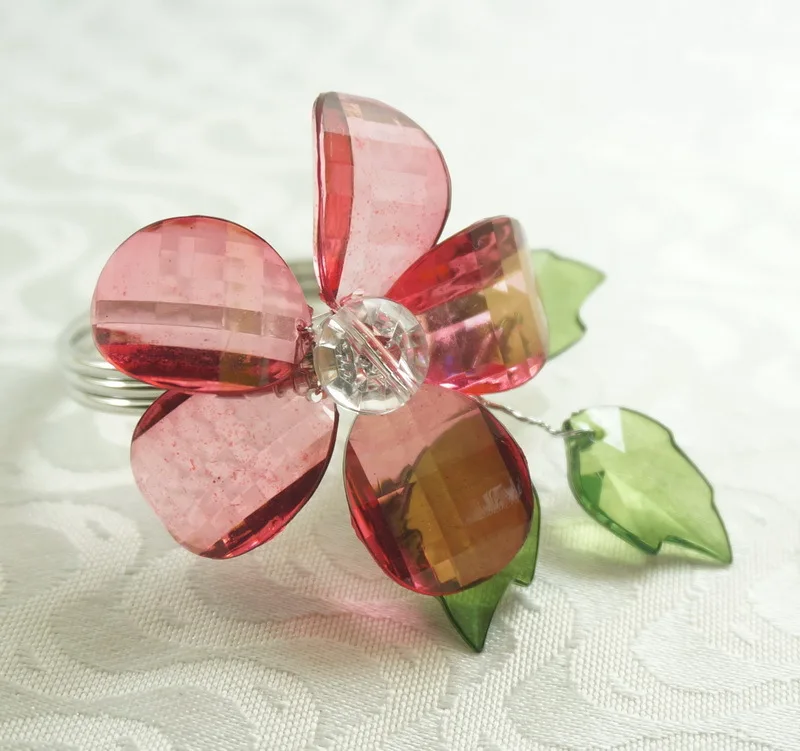 red flower napkin ring, napkin holder for weddingin Napkin Rings from Home & Garden on