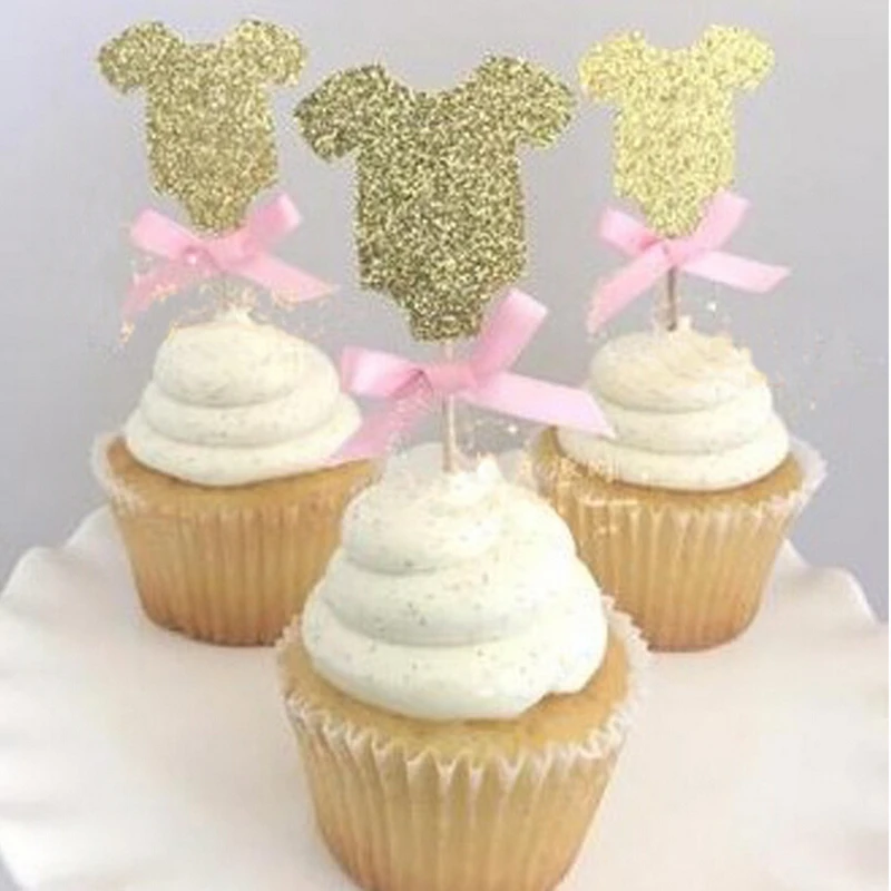 Pink and Gold Cupcake Toppers 