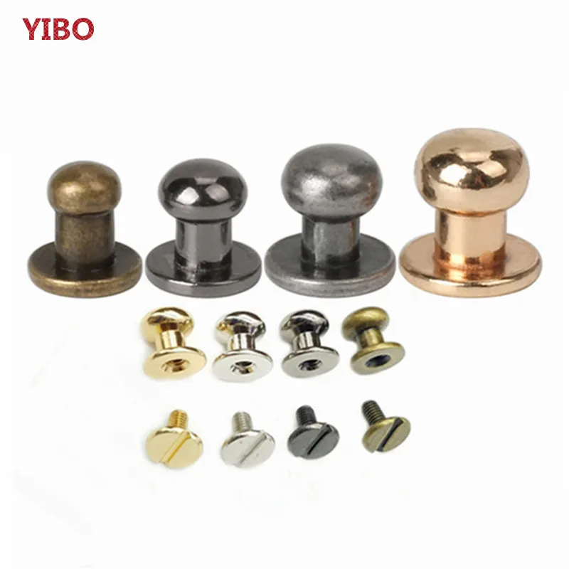 

YIBO 20pcs brass mushroom round head clothing rivet screw and screw head, hat, shoes, leather necklace DIY craft accessories