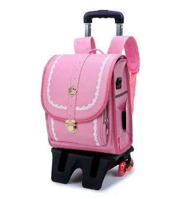 Японский Школьный рюкзак, детский ортопедический рюкзак на колесиках, детский японский рюкзак на колесиках из искусственной кожи, детский школьный рюкзак, сумки на колесиках - Цвет: high wheels