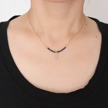 Rose Gold 925 Sterling Silver Necklace Turkish Handmade Evil Blue Eye Beads Lady Fine Woman Jewelry Nazar Gift Protector