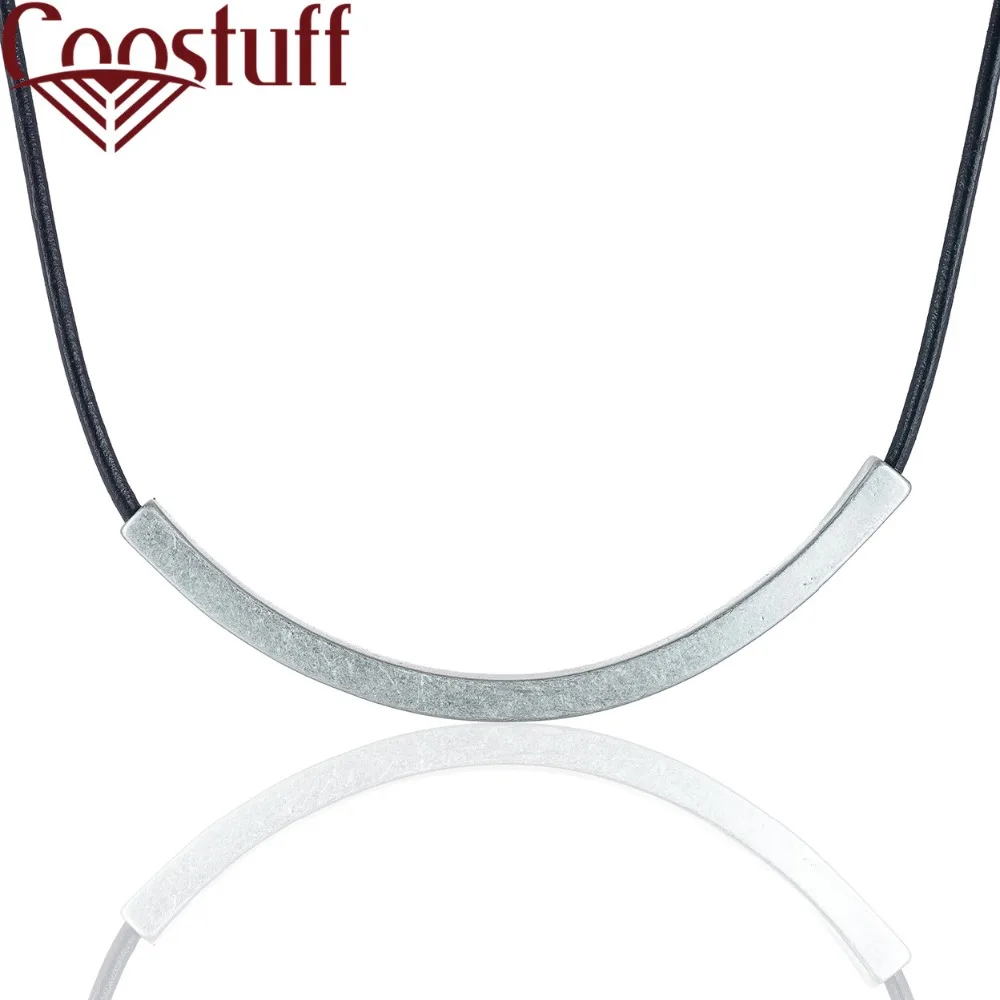 

Black Leather Necklace Wholesale Fashion Women Silver Pendant Necklace Jewelry Bijouterie Choker Female Initial Neck Decoration