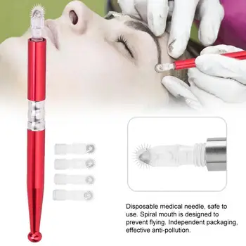 

Tattoo Set Red Eyebrow Tattoo Pen with Crossed Tip + Roller Eyebrow Needles Makeup Tools