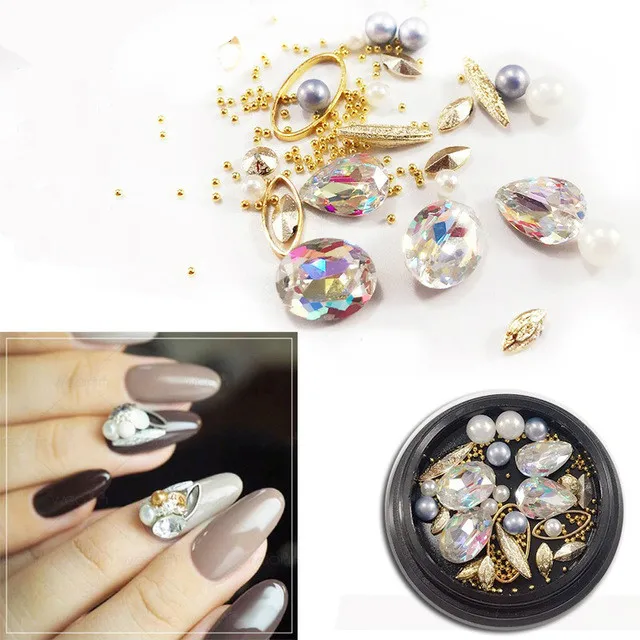 

1 box Nail Stone Japanese Nail Deigns Agate Rhinestone Decoration Tips Nail Art Crystal Holographic AB Chameleon Deco for UV Gel