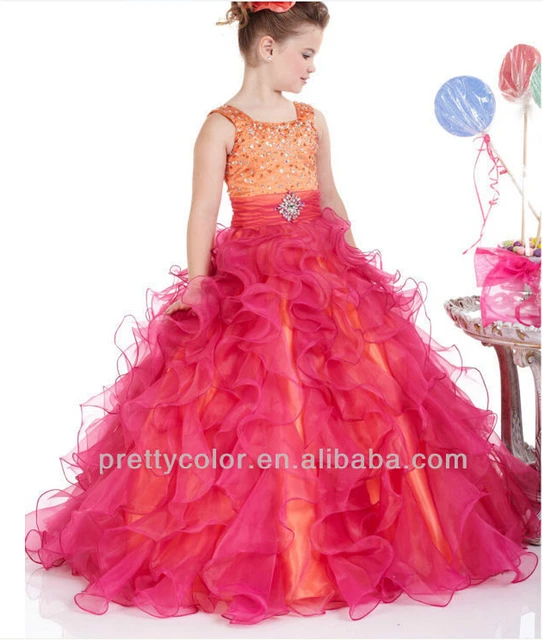Orange Wedding Flower Girl Dresses