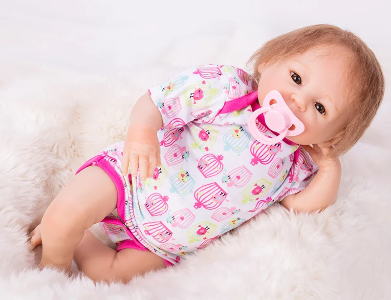 2018 Новый dollmai силикона Reborn Baby куклы в розовый около 18 дюймов прекрасная кукла для