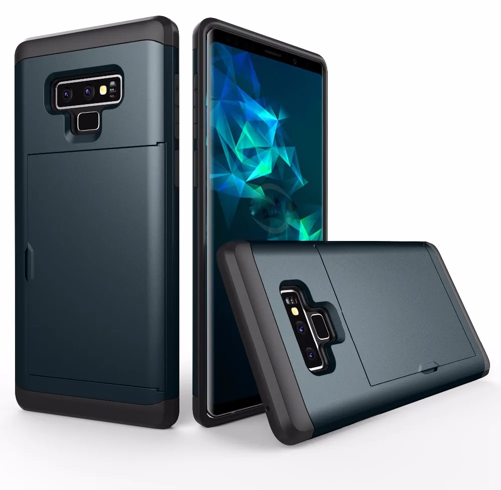 

20pcs/lot Spigen SGP card TPU+PC unique phone cases cover for samsung galaxy Note 8 9 shell hard cover case