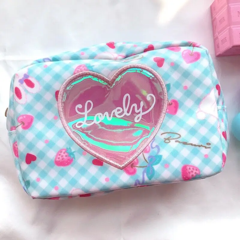 Milkjoy/косметички с кроликом из мультфильма; милая Корейская косметичка для девочек; косметичка с лазерной голограммой; косметички; Bentoy; желе; сердце; пенал