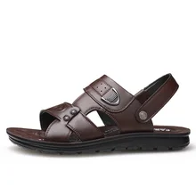Лидер продаж, мужские сандалии, Мужская Летняя обувь из натуральной кожи, шлепанцы для отдыха, удобная мужская обувь, мягкие сандалии