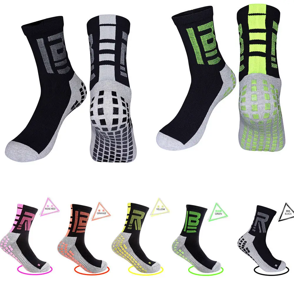 Men's Sports Football Soccer Team Socks Anti Slip Mid calf Cotton Training Running Socksin