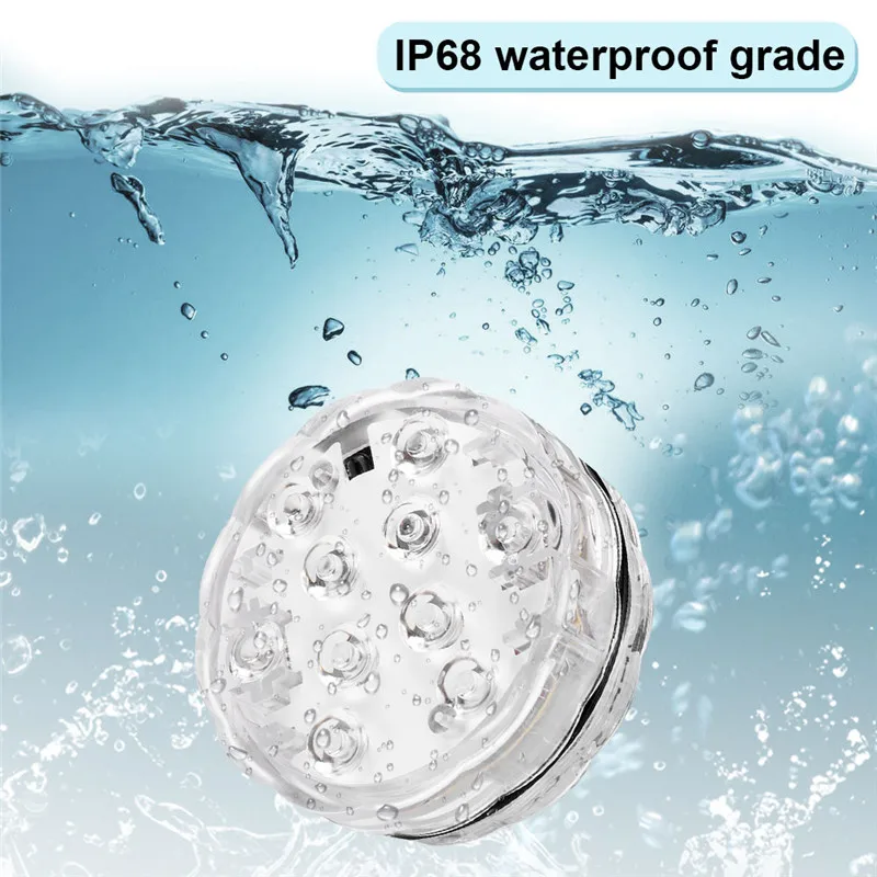 Подводный светодиодный светильник IP68 погружной водонепроницаемый на батарейках