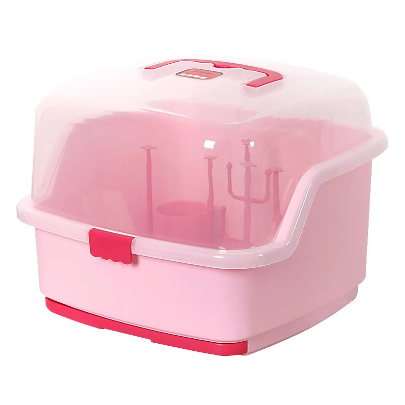 

New Portable Baby Bottle Drying Rack Baby Bottles Storage Box Cleaning Dryer Drainer Nipple Shelf Drying Rack Tableware Dry Case