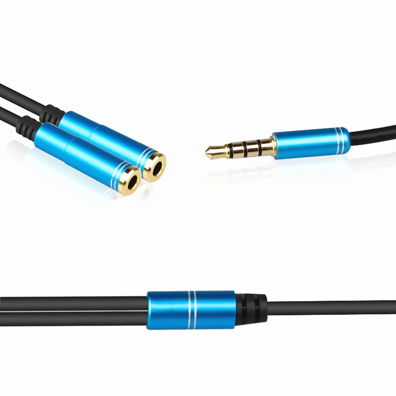 Rankman Aux 3.5mm Jack Male to 2 Female Extension AUX Audio Cable Y Splitter for Speaker Phone Car Earphone