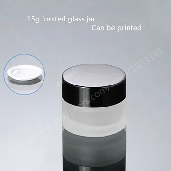 

10pcs/lot Small jar 15G Frosted Glass Cream Jar, Empty Cosmetics Packing Bottle, 15ml frosted glass jar with black lid